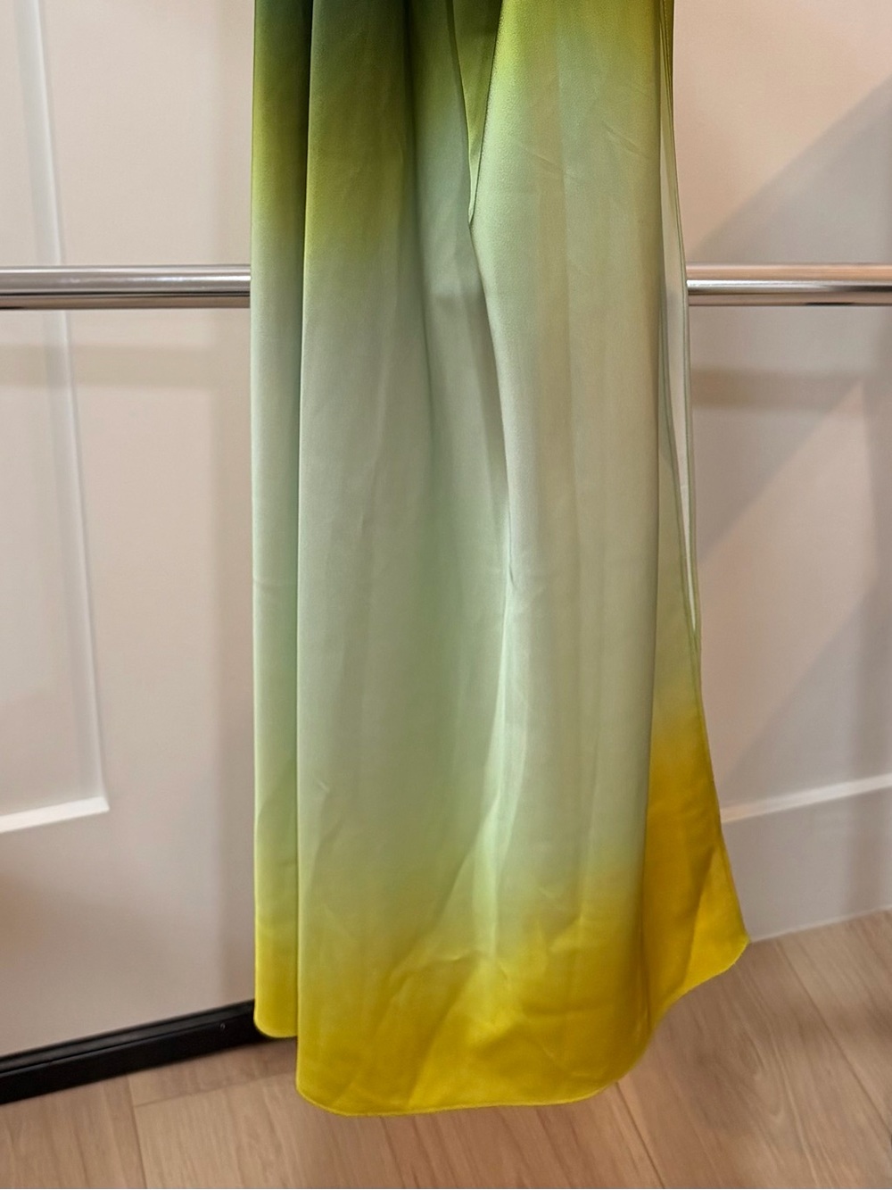 Rat & Boa Maxi Green Yellow Ombre Halter Slip Dress - Picture 3 of 5
